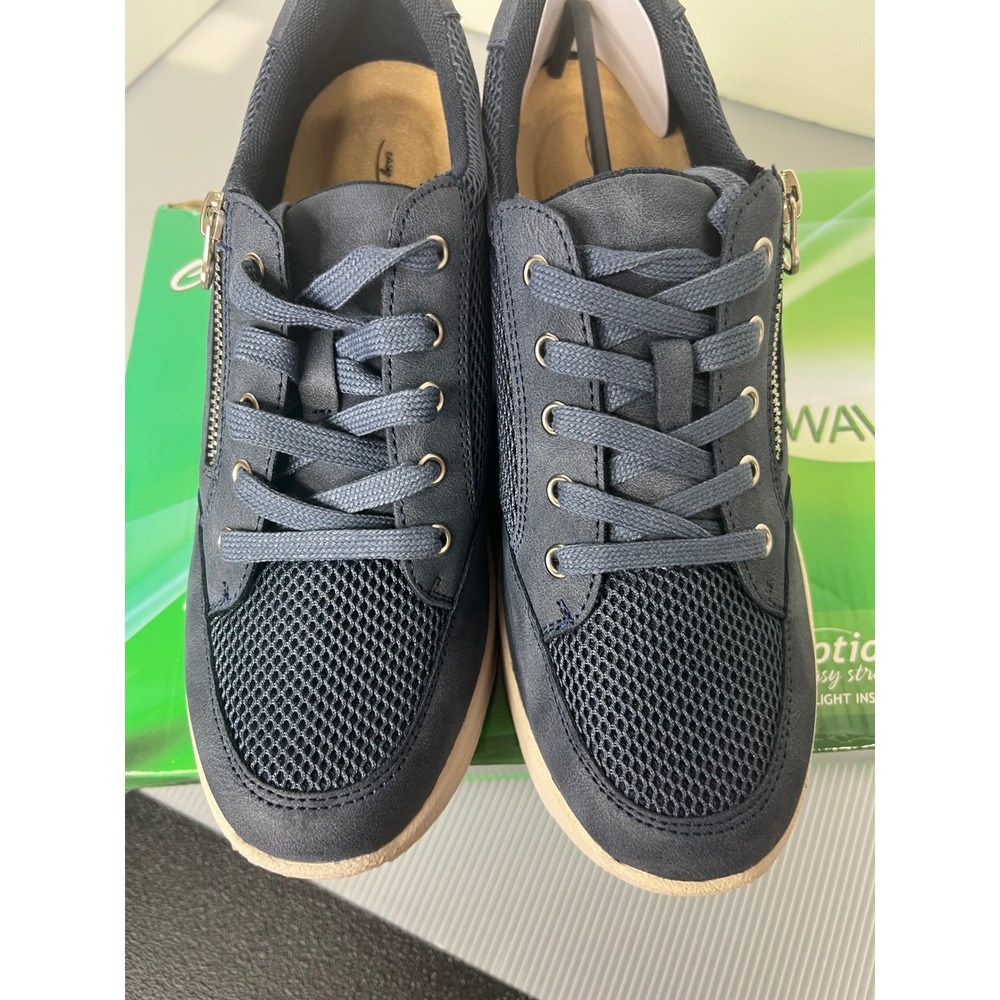 Easy Street Comfort Wave Barrie Navy Mesh Zip Up Sneakers Womens 9.5 W NEW - Picture 8 of 12
